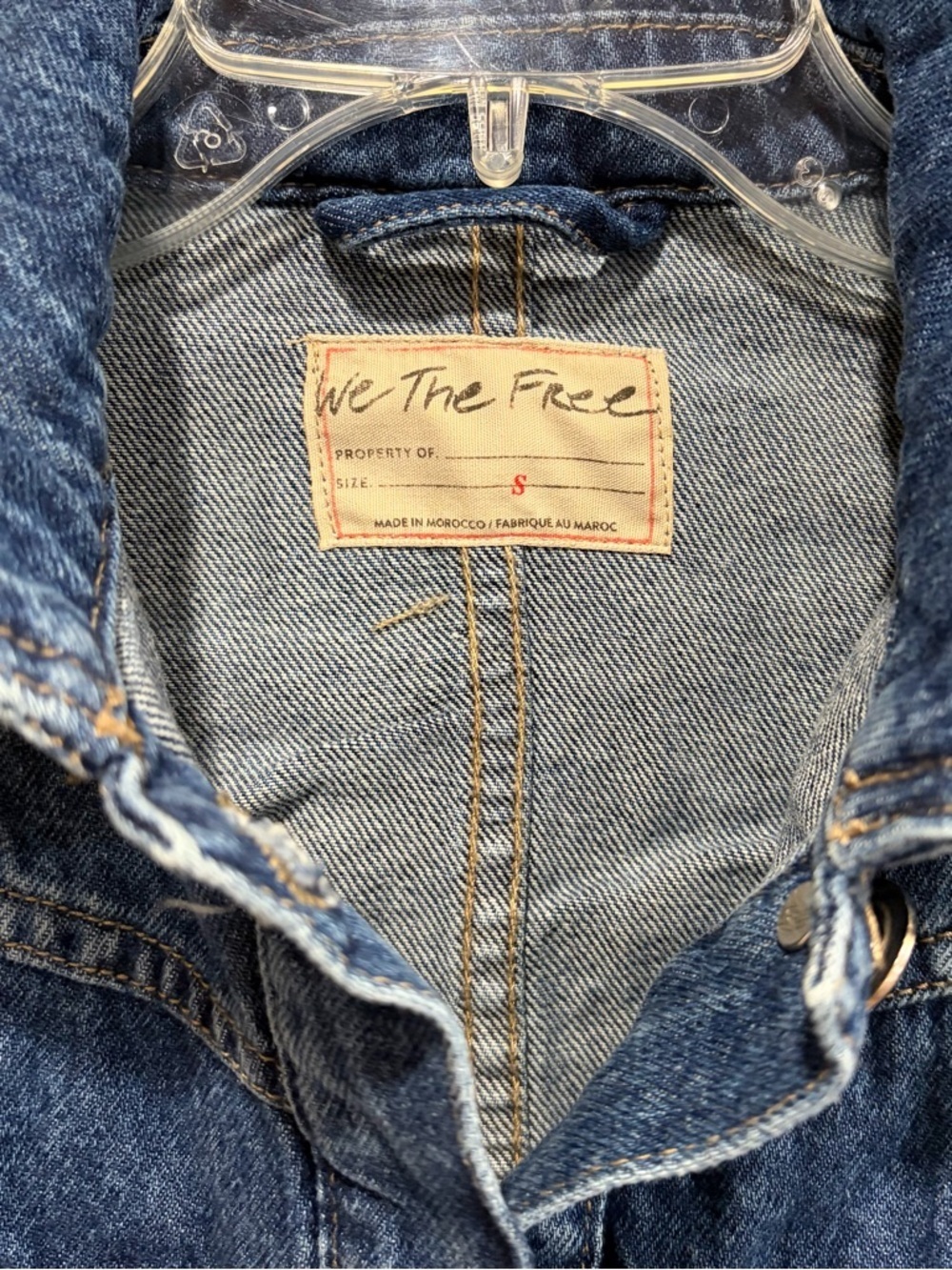 Free People Women's Small We the Free Jade Denim Jean Jacket NWT Pockets - Picture 8 of 10